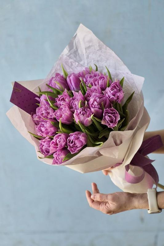 Монобукет из тюльпанов purple (25 шт) 