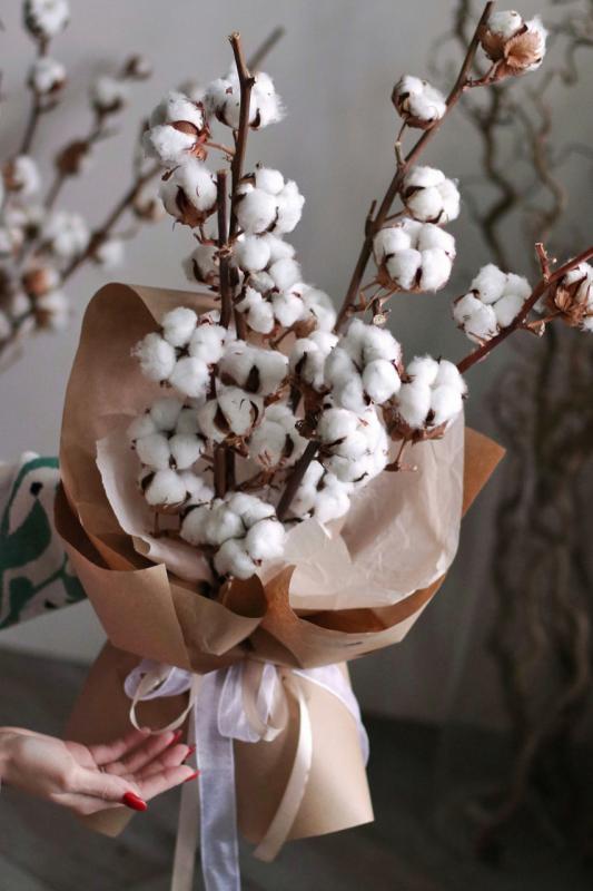 Букет из Хлопка (5 веток)